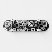 Retro zwarte en witte vierkantjes skateboard (Horizontaal)