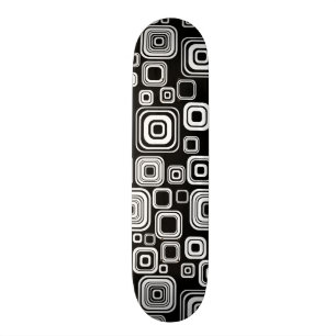 Retro zwarte en witte vierkantjes skateboard