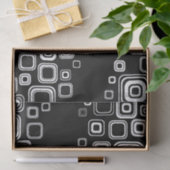 Retro zwarte en witte vierkantjes tissuepapier (Geschenk)