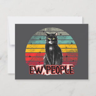 Retro  Zwarte Kat Ew Mensen Briefkaart
