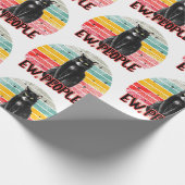 Retro Zwarte Kat Ew Mensen Cadeaupapier (Hoek)