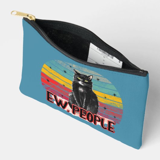 Retro Zwarte Kat Ew Mensen Etui (Open)