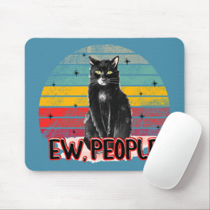 Retro Zwarte Kat Ew Mensen Muismat