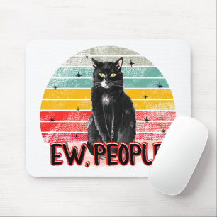 Retro Zwarte Kat Ew Mensen Muismat