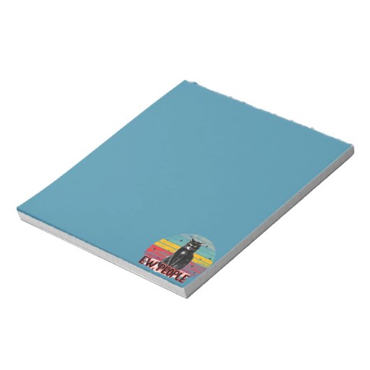 Retro  Zwarte Kat Ew Mensen Notitieblok (Gedraaid)