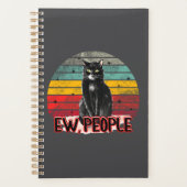 Retro  Zwarte Kat Ew Mensen Planner (Voorkant)