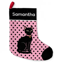 Retro Zwarte Kat Roze Kous