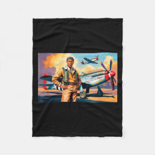 Retro zwarte luchtmacht Black History Tweede Werel Fleece Deken