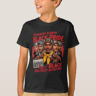 Retro zwarte luchtmacht Black History Tweede Werel T-shirt