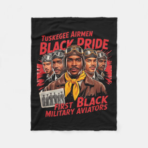 Retro zwarte luchtmacht Black History Wereldoorlog Fleece Deken