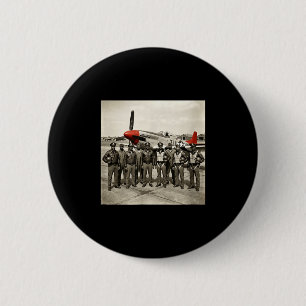 Retro zwarte luchtmacht zwarte geschiedenis wereld ronde button 5,7 cm