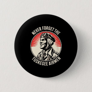 Retro zwarte luchtmacht zwarte geschiedenis wereld ronde button 5,7 cm