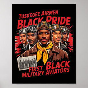 Retro Zwarte Luchtmacht Zwarten Geschiedenis Werel Poster
