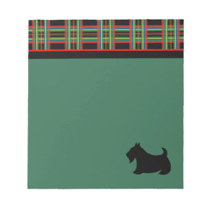 Retro zwarte Schotse Terrier notitieblok cadeau