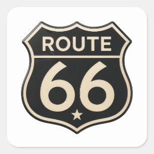 Retro Zwarte Snelweg Schild Decal Sticker
