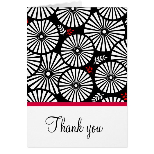 Retro zwarte witte bloemen Dank je creditcard (Voorkant)