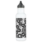 Retro zwarte witte bloemen waterfles  (Rechts)