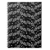 Retro zwarte witte florale Notitieboek (Voorkant)