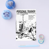 Retro zwarte witte gym flyer (Enkel)