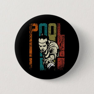 Retro zwembad biljart ronde button 5,7 cm