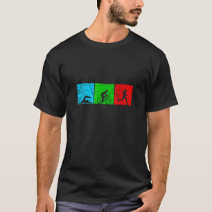 Retro Zwemfiets Run Triathlon Atletische Sport Man T-shirt