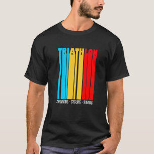 Retro Zwemfiets Run Triathlon Atletische Sport Man T-shirt