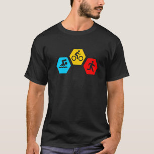 Retro Zwemfiets Run Triathlon Atletische Sport Man T-shirt