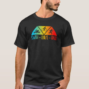 Retro Zwemfiets Run Triathlon Atletische Sport Man T-shirt