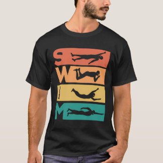 Retro zwemgift voor zwemmers t-shirt