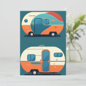 Retroaanhangwagen Kaart (Staand voorkant)