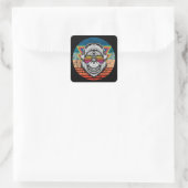 Retroaap Vierkante Sticker (Tas)