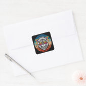 Retroaap Vierkante Sticker (Envelop)