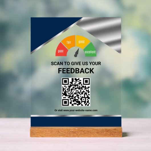 Retroaction client code QR sans contact bleu marin (Neutre)