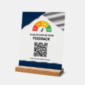 Retroaction client code QR sans contact bleu marin (Angle)