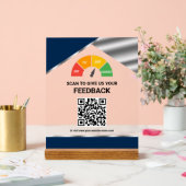 Retroaction client code QR sans contact bleu marin (Mariage)