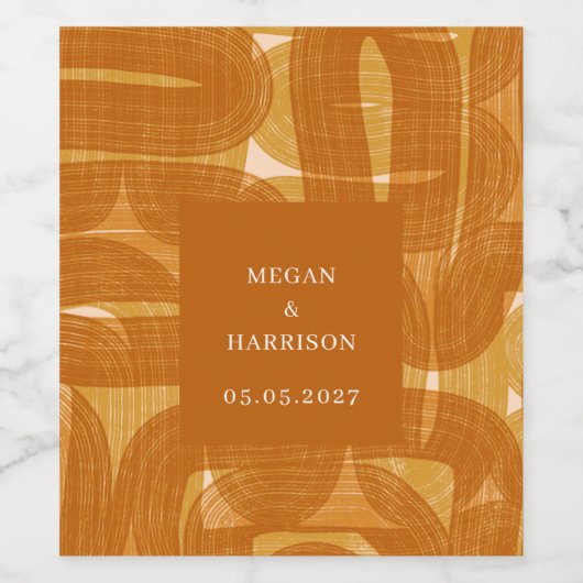 Retroarches en -bochten, geel wijn etiket (Enkel label)