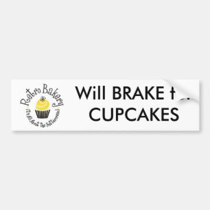 Retrobakkerij zal REMMEN OP PAPIEREN-bumpersticker Bumpersticker