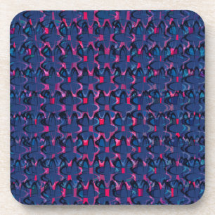 Retroblauw en roze patroon bier onderzetter