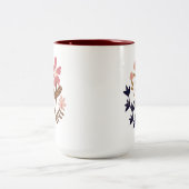 Retrobloei bloempatroon tweekleurige koffiemok (Center)