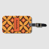 Retrobloem in oranje cirkels van de midden eeuw bagagelabel (Voorkant (horizontaal))