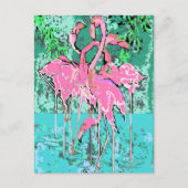 Retroblokkering van het Briefkaart Flamingos Flami (Voorkant)