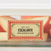 Retroborder beige Brown Red getextureerd Labels (Aangebracht)