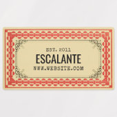 Retroborder beige Brown Red getextureerd Labels (Design 1)