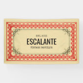 Retroborder beige Brown Red getextureerd Spandoek (Horizontaal)