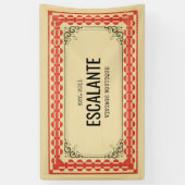 Retroborder beige Brown Red getextureerd Spandoek (Verticaal)