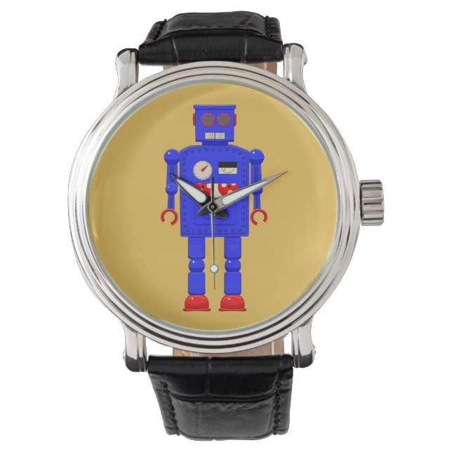 Retrobot  speelgoed horloge (Voorkant)