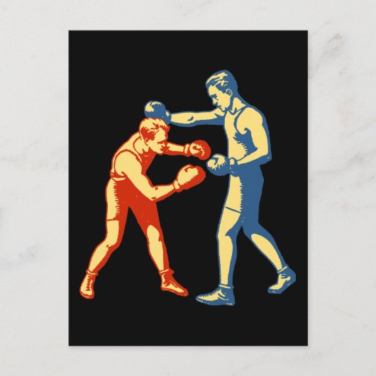 Retroboxing Mannen Briefkaart (Voorkant)