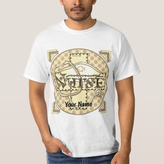 Retrobrieven verpleegster t-shirt (Voorkant)