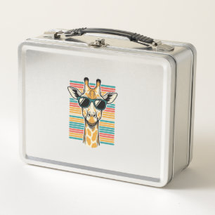 Retrobril met giraffe en strepen vector ontwerp
