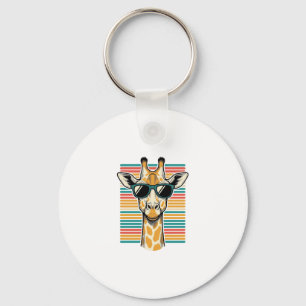 Retrobril met giraffe streep vector ontwerp sleutelhanger